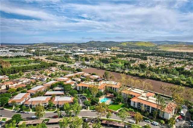 268 Lemon, Irvine, CA 92618 - aerial view of property and surrounding area with mountains and nearby suburban area