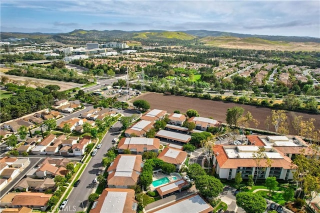 268 Lemon, Irvine, CA 92618 - aerial view of property and surrounding area featuring mountains and nearby suburban area