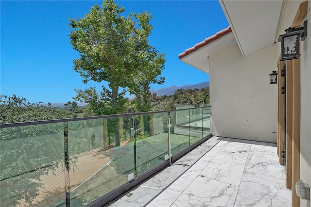 balcony with a mountain view