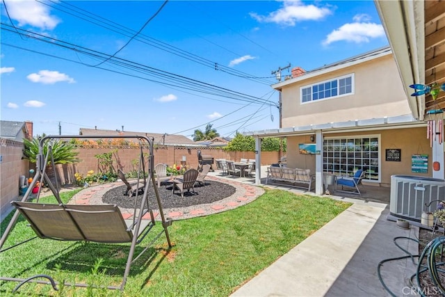 5471 Santa Gertrudes Ave, Garden Grove, CA 92845 - view of yard with cooling unit, a patio area, and outdoor lounge area
