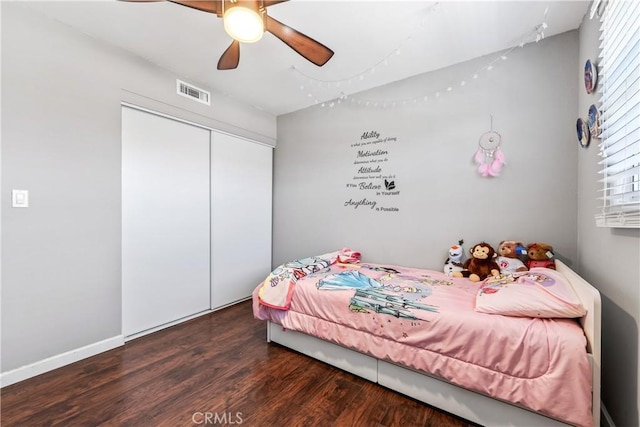 5471 Santa Gertrudes Ave, Garden Grove, CA 92845 - bedroom featuring wood finished floors, a closet, and a ceiling fan