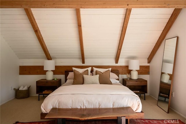 bedroom with light colored carpet