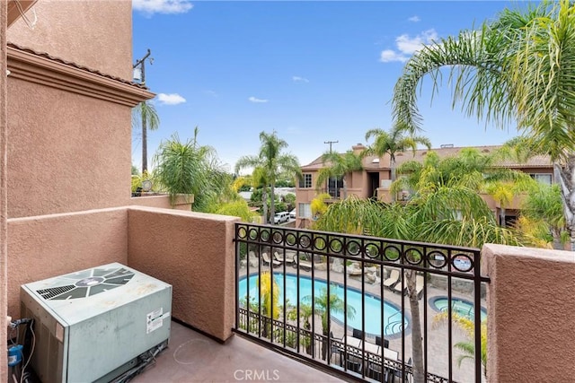 21848 S Vermont Ave Unit 6, Torrance, CA 90502 - balcony featuring view of pool area and an in-ground hot tub