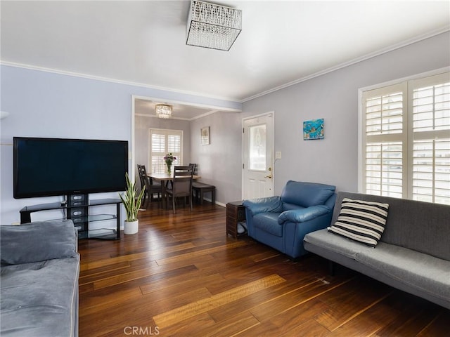 22305 Ladeene Ave, Torrance, CA 90505 - living area with ornamental molding and hardwood / wood-style flooring