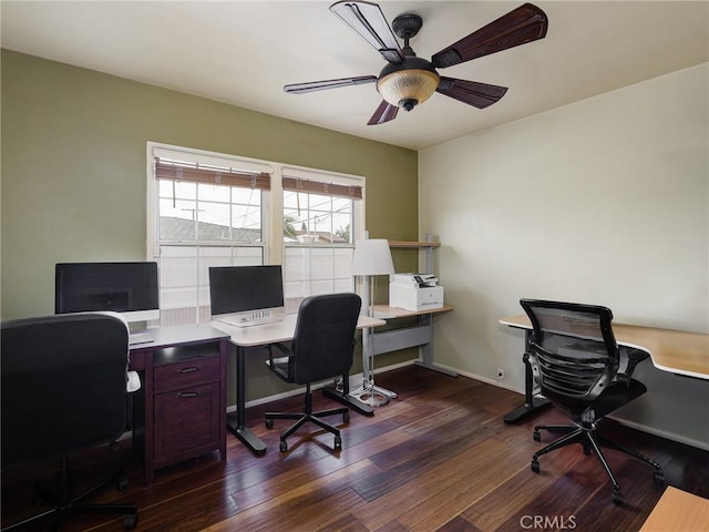 22305 Ladeene Ave, Torrance, CA 90505 - office space featuring dark wood-style flooring, baseboards, and a ceiling fan