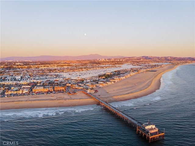 270 Cagney Ln Unit 215, Newport Beach, CA 92663 - aerial view at dusk of a water and mountain view