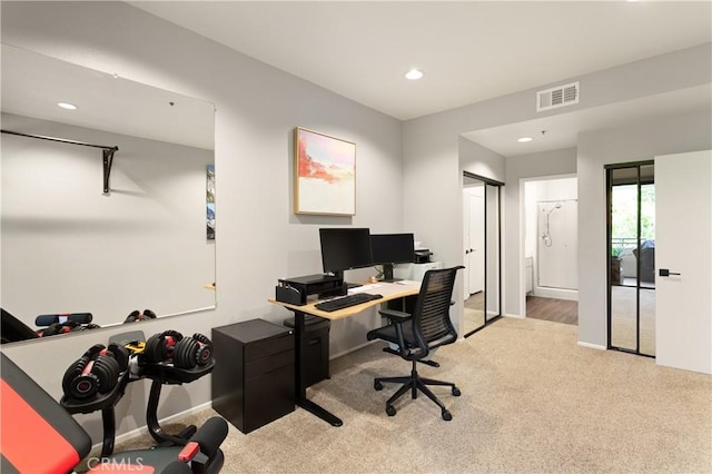 270 Cagney Ln Unit 215, Newport Beach, CA 92663 - office area featuring carpet floors, recessed lighting, and baseboards