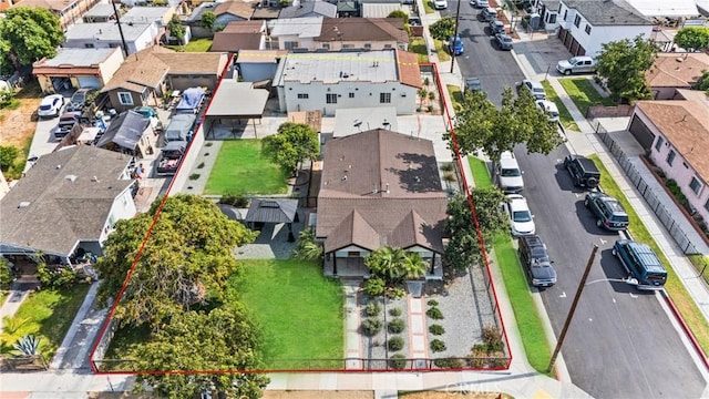5304 Carmelita Ave, Maywood, CA 90270 - aerial view of residential area featuring property boundaries highlighted