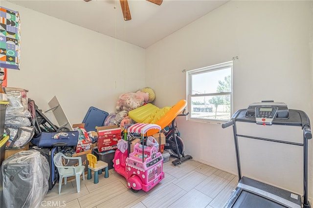 38740 25th St E, Palmdale, CA 93550 - storage area with ceiling fan