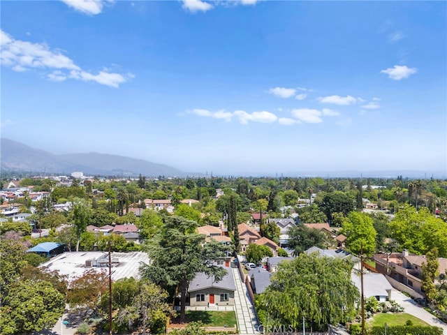 160 S Altadena Dr, Pasadena, CA 91107 - aerial perspective of suburban area with a mountain backdrop and a tree filled landscape