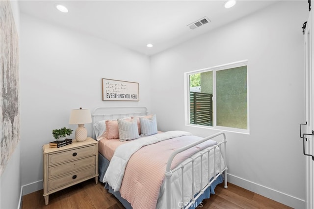 160 S Altadena Dr, Pasadena, CA 91107 - bedroom featuring baseboards, dark wood-type flooring, and recessed lighting