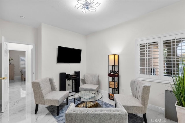 4064 Prestwick Ln, Palmdale, CA 93551 - living area with baseboards and marble finish floors