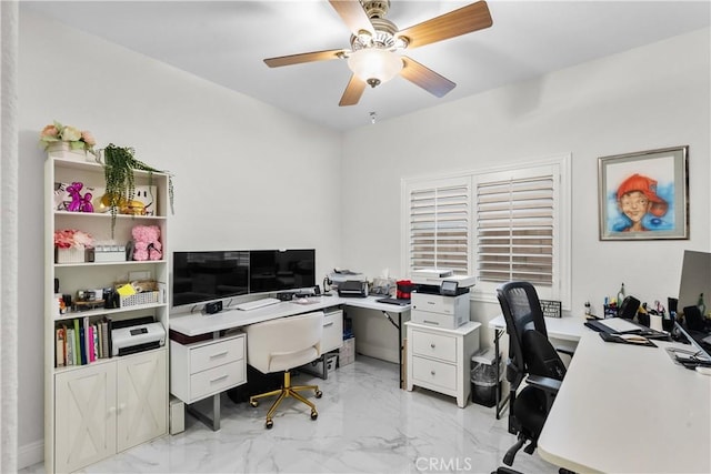 4064 Prestwick Ln, Palmdale, CA 93551 - office space with light marble finish flooring and ceiling fan