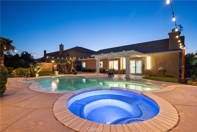 4064 Prestwick Ln, Palmdale, CA 93551 - view of pool with a pergola, a pool with connected hot tub, and a patio area