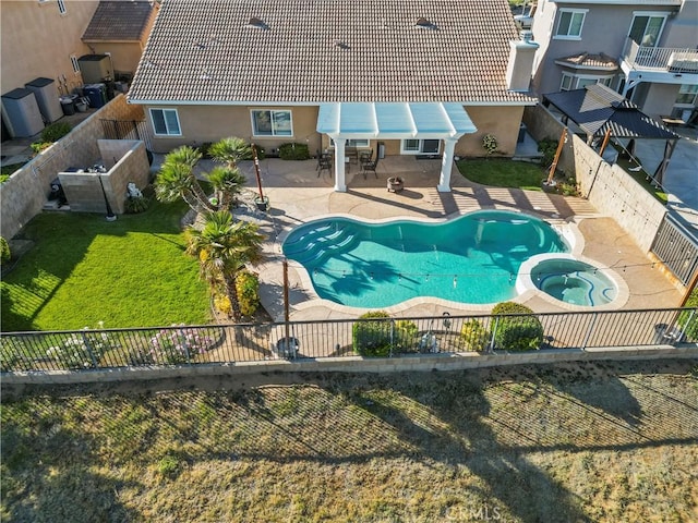4064 Prestwick Ln, Palmdale, CA 93551 - view of swimming pool with a patio and a pool with connected hot tub