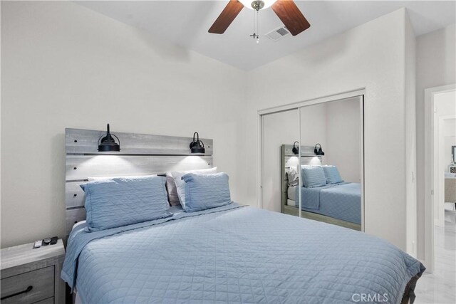 4064 Prestwick Ln, Palmdale, CA 93551 - bedroom with a closet and ceiling fan