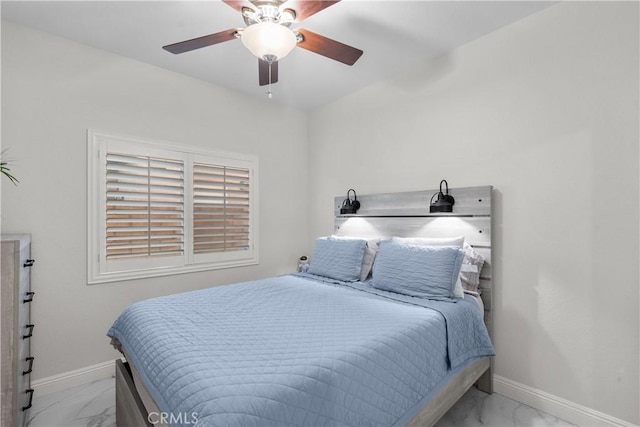 4064 Prestwick Ln, Palmdale, CA 93551 - bedroom with light marble finish flooring, baseboards, and a ceiling fan