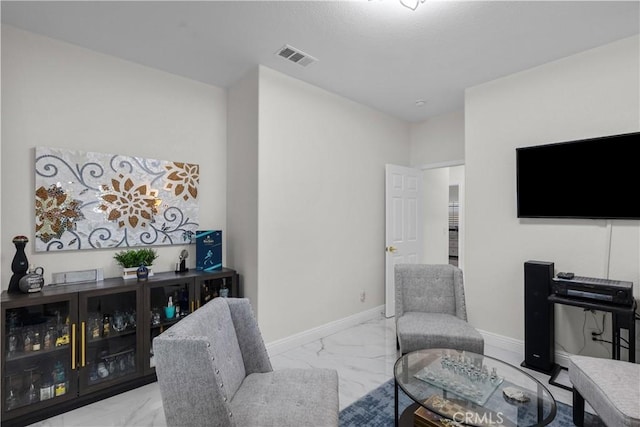 4064 Prestwick Ln, Palmdale, CA 93551 - living area featuring marble finish floors and baseboards
