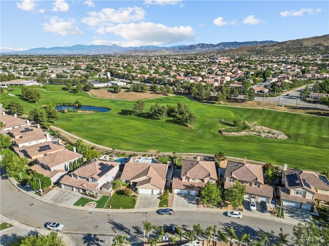 4064 Prestwick Ln, Palmdale, CA 93551 - aerial overview of property's location with nearby suburban area, a golf club, and a water and mountain view