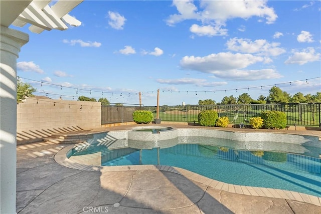 4064 Prestwick Ln, Palmdale, CA 93551 - view of swimming pool with a fenced backyard and a pool with connected hot tub