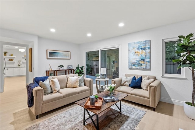 30 Yorktown, Irvine, CA 92620 - living room with light wood-type flooring, recessed lighting, and baseboards