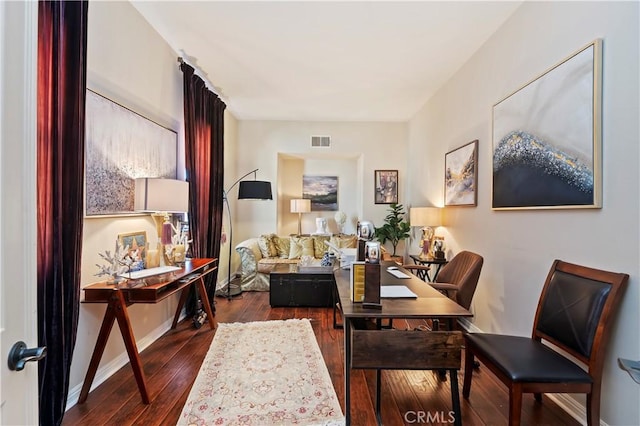 16418 Village Meadow Dr, Riverside, CA 92503 - dining room featuring dark wood-style flooring