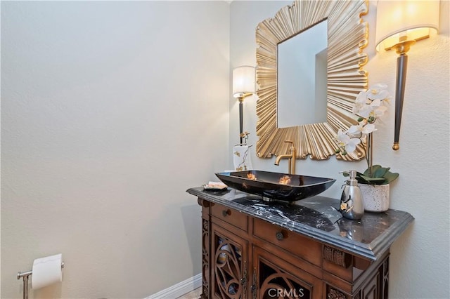 16418 Village Meadow Dr, Riverside, CA 92503 - bathroom with vanity and baseboards