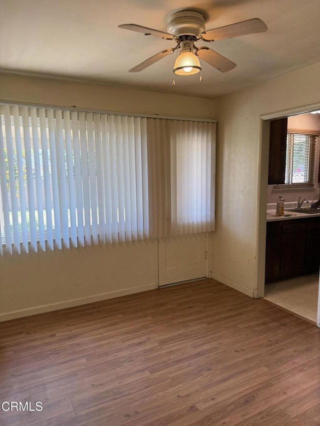 4117 S C St, Oxnard, CA 93033 - empty room featuring wood finished floors and a ceiling fan
