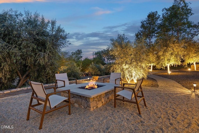 10971 Alto Ct, Oak View, CA 93022 - patio terrace at dusk with a fire pit