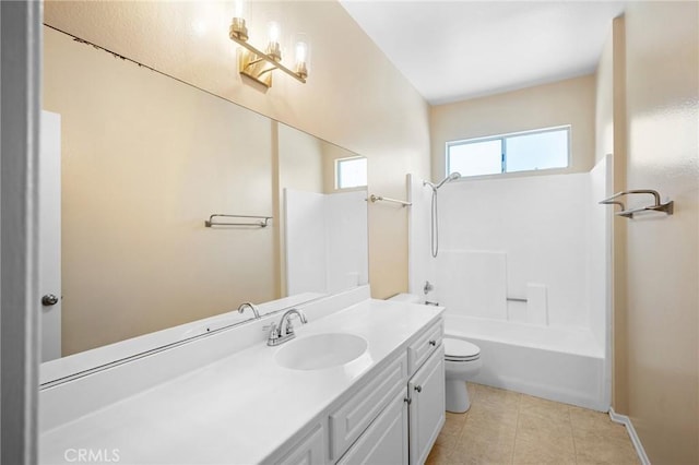 777 S Citrus Ave Unit 266, Azusa, CA 91702 - bathroom with toilet, vanity, tile patterned flooring, shower / bathtub combination, and baseboards