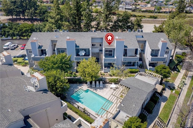 777 S Citrus Ave Unit 266, Azusa, CA 91702 - aerial perspective of suburban area with a pool area