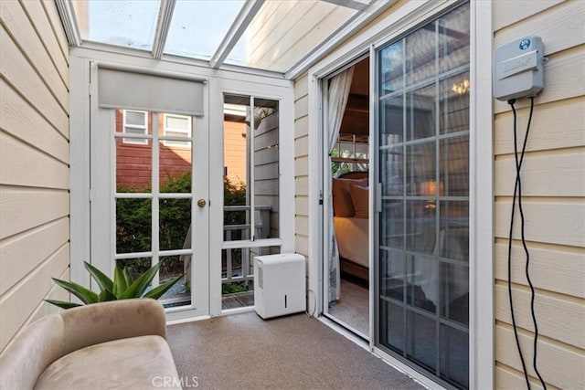 3061 Wood Dr, Cambria, CA 93428 - sunroom / solarium featuring a skylight and french doors