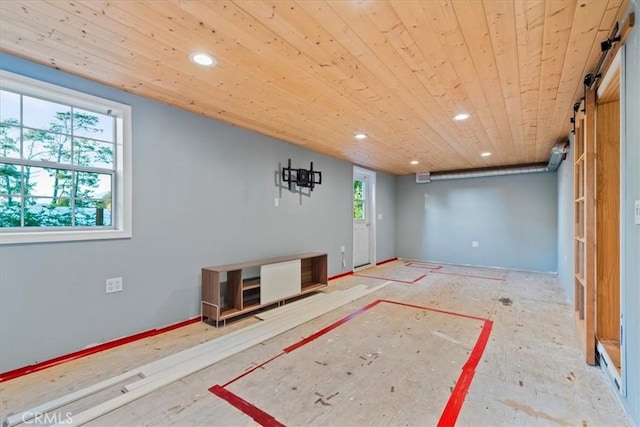 3061 Wood Dr, Cambria, CA 93428 - unfurnished room with recessed lighting and wooden ceiling