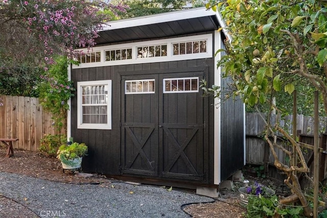 3061 Wood Dr, Cambria, CA 93428 - view of shed featuring a fenced backyard