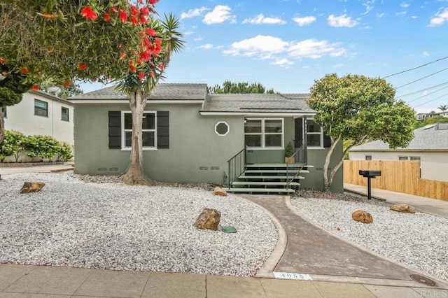 4055 Bernice Dr, San Diego, CA 92107 - view of front of home with stucco siding and a shingled roof