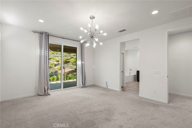 28600 Foothill Way, Saugus, CA 91350 - carpeted empty room with a chandelier, baseboards, and recessed lighting