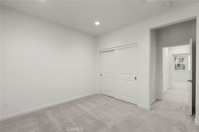 28600 Foothill Way, Saugus, CA 91350 - unfurnished bedroom with light carpet, baseboards, a closet, and recessed lighting
