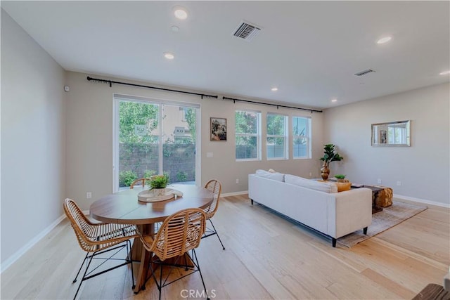 1705 Almond Tree Pl, Upland, CA 91784 - dining room with light wood-type flooring, plenty of natural light, recessed lighting, and baseboards