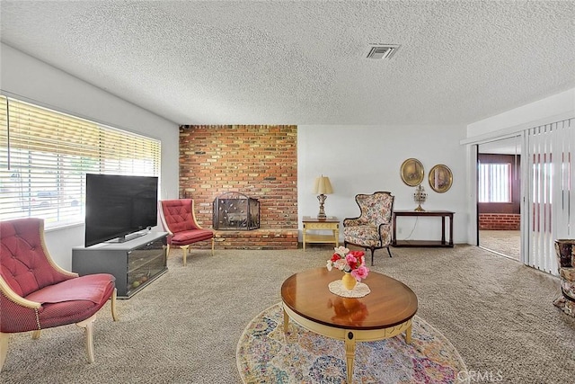 18021 E Cypress St, Covina, CA 91722 - carpeted living area with a textured ceiling