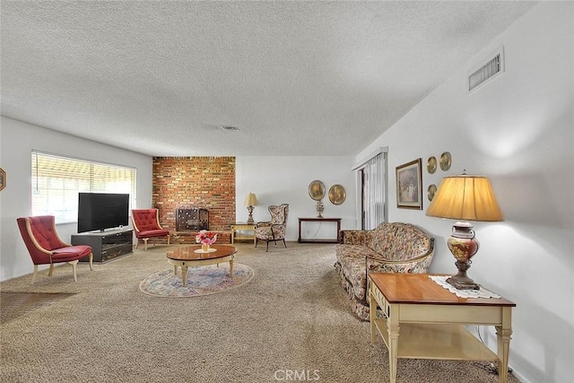 18021 E Cypress St, Covina, CA 91722 - living room with carpet floors and a textured ceiling