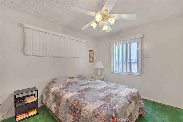 18021 E Cypress St, Covina, CA 91722 - carpeted bedroom with ceiling fan, a textured ceiling, and baseboards