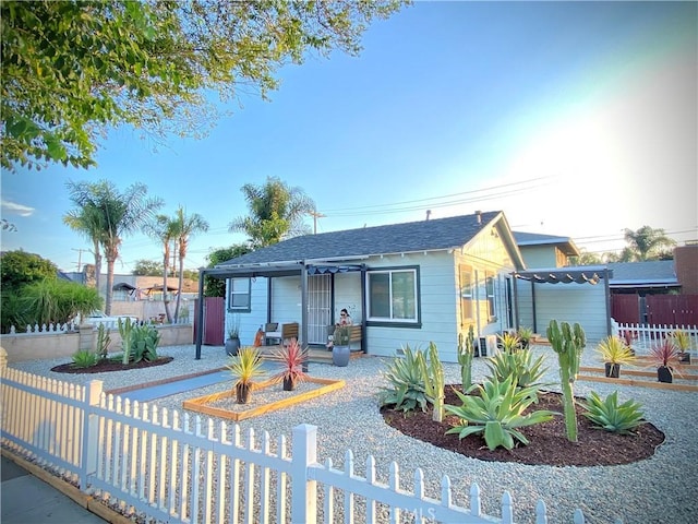 945 N Dickel St, Anaheim, CA 92805 - view of front of home with a fenced front yard