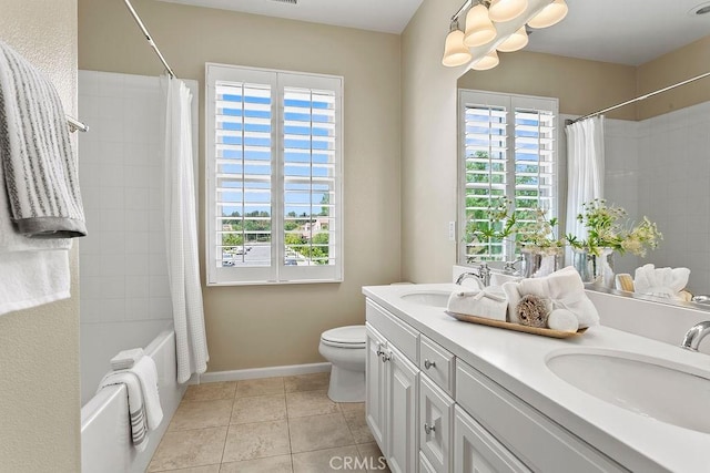 56 Marblehead, Irvine, CA 92620 - bathroom featuring healthy amount of natural light, tile patterned flooring, toilet, and shower / bath combo