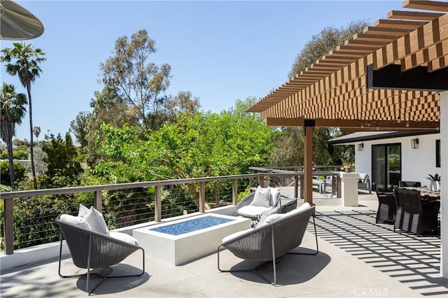 2315 Heather Ln, Newport Beach, CA 92660 - view of patio featuring an outdoor living space with a fire pit and outdoor dining area