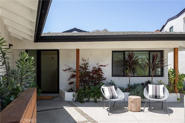 2315 Heather Ln, Newport Beach, CA 92660 - property entrance featuring a patio area and stucco siding