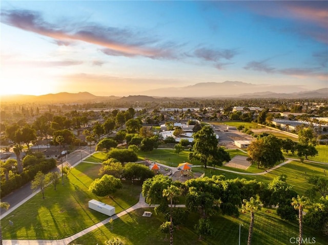 2812 Loyola St, Riverside, CA 92503 - aerial view of property and surrounding area with a mountain backdrop and nearby suburban area