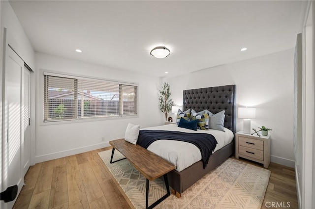 2812 Loyola St, Riverside, CA 92503 - bedroom featuring light wood-style flooring, baseboards, and recessed lighting