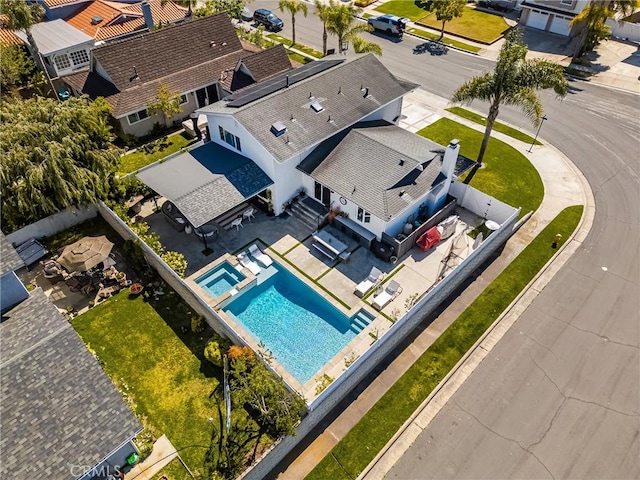 17252 Breda Ln, Huntington Beach, CA 92649 - aerial view of property and surrounding area featuring a pool area