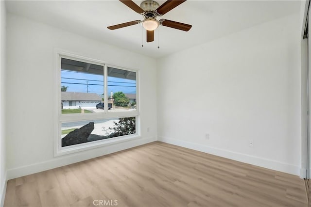6445 Beryl St, Rancho Cucamonga, CA 91701 - unfurnished room featuring baseboards, light wood-style floors, and ceiling fan