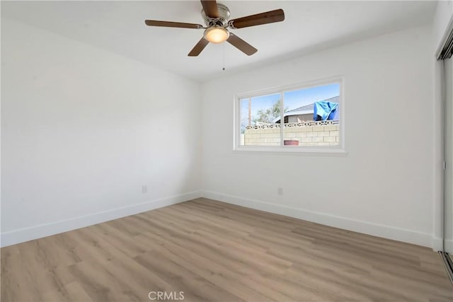 6445 Beryl St, Rancho Cucamonga, CA 91701 - unfurnished room with baseboards, light wood-type flooring, and ceiling fan